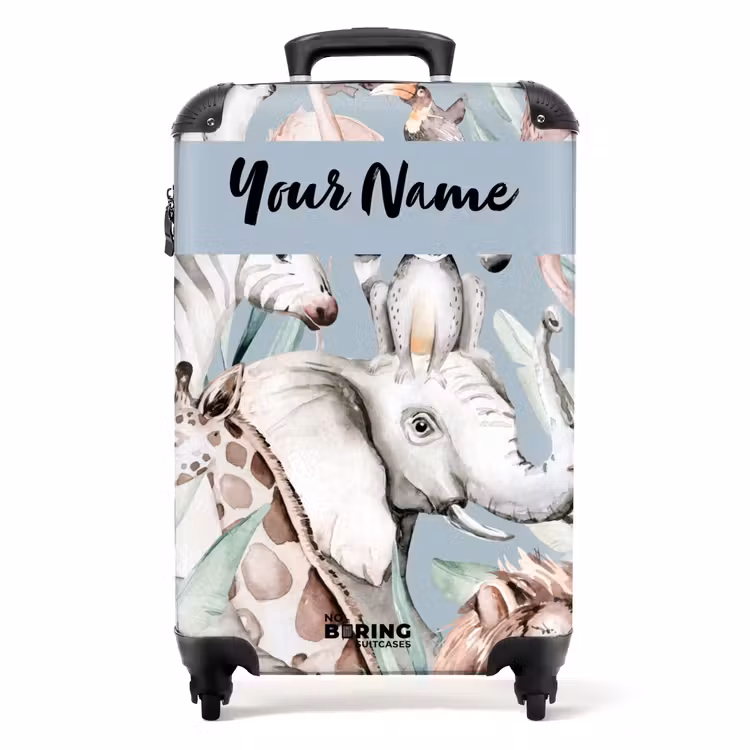 Suitcase with name - Jungle in Light Colors — 1