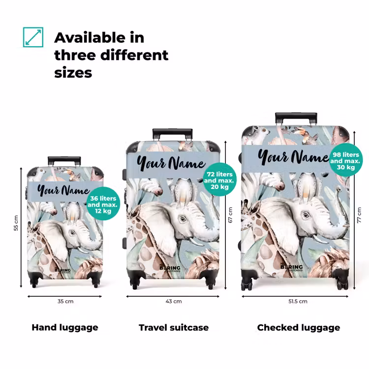 Suitcase with name - Jungle in Light Colors — 3
