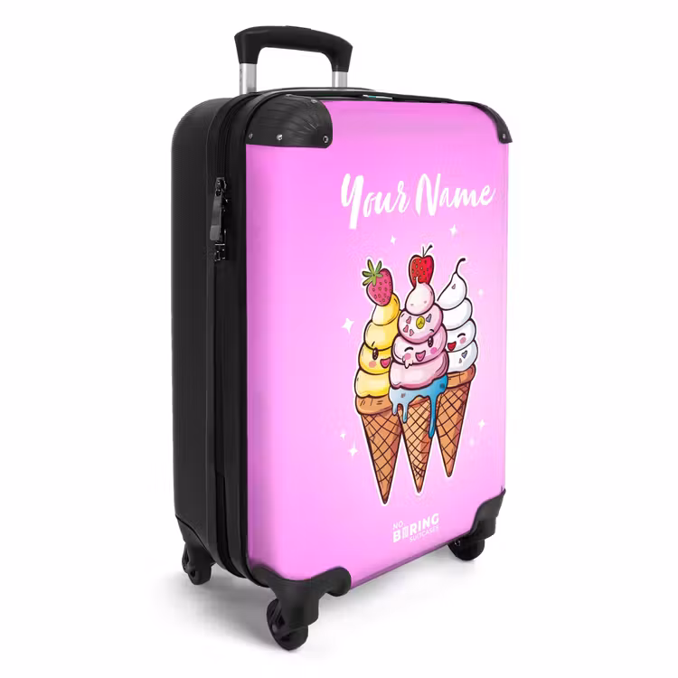 Suitcase with name - Melting swirls — 2