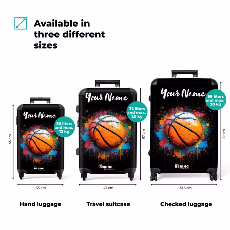 Suitcase with name - Orange Basketball to Amid Paint Splatters — 3