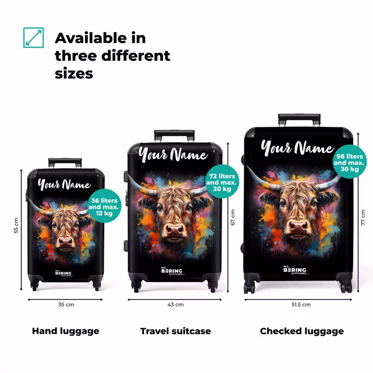 Suitcase with name - Scottish Highlander as Graffiti Art — 3