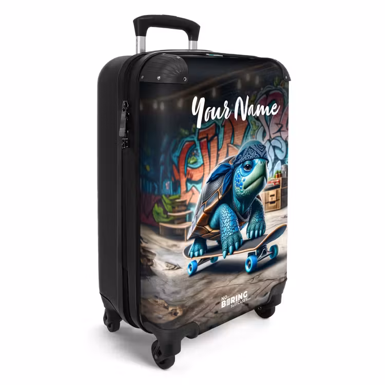 Suitcase with name - Skater turtle — 2