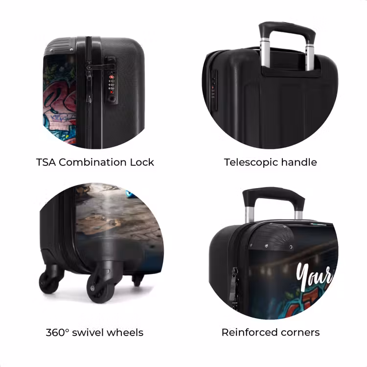 Suitcase with name - Skater turtle — 8