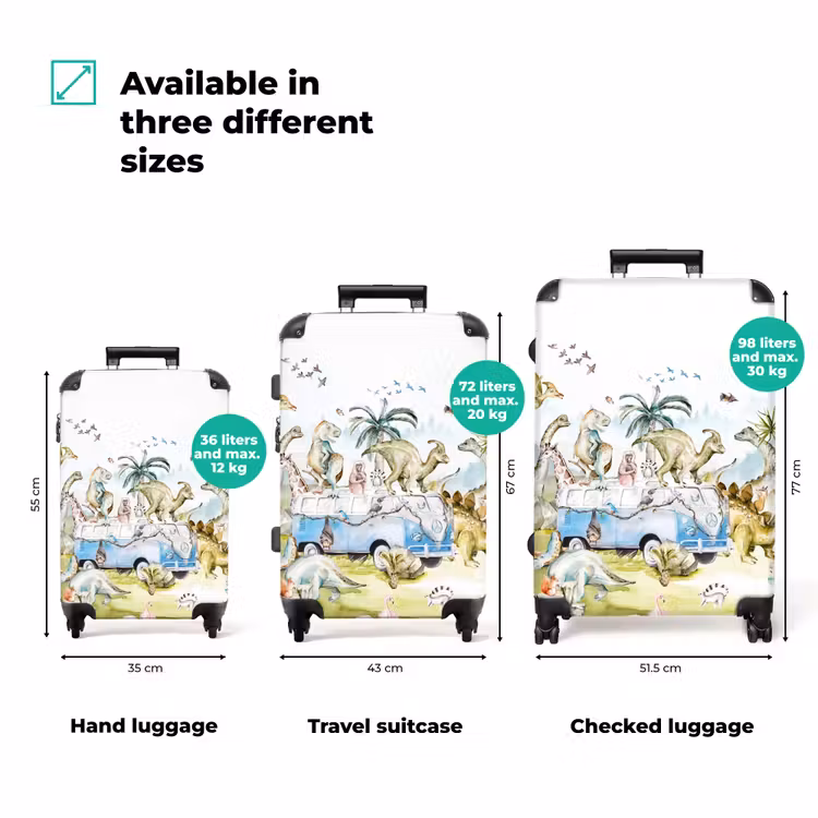 Suitcase with name - Dino safari — 3