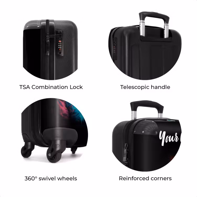 Suitcase with name - Monkey with Colorful Vest — 8
