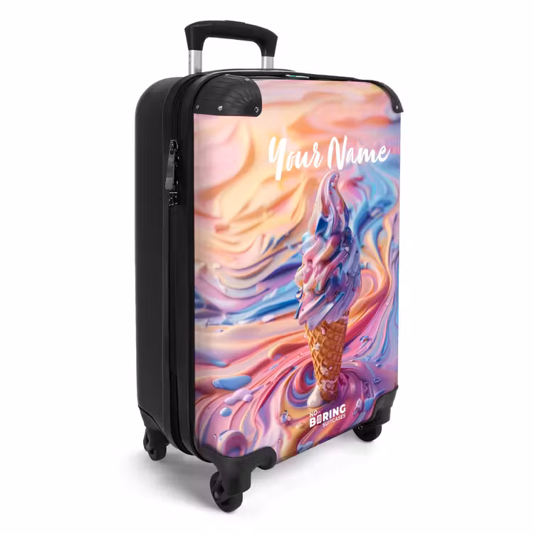 Suitcase with name - Pastel swirl — 2