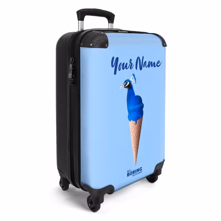 Suitcase with name - Peacock cone — 2