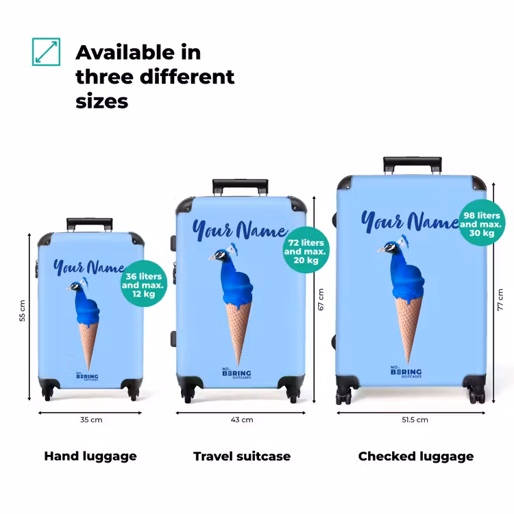 Suitcase with name - Peacock cone — 3