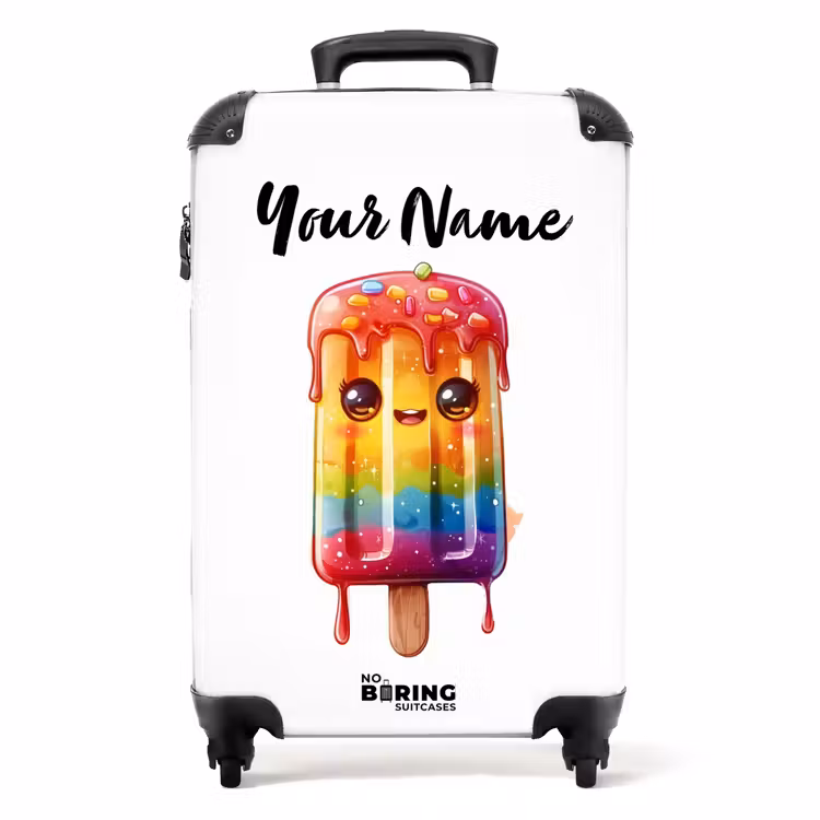 Suitcase with name - Ruby rainbow ice cream — 1
