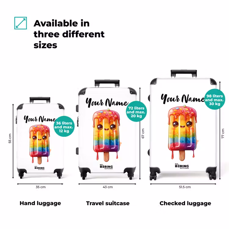 Suitcase with name - Ruby rainbow ice cream — 3