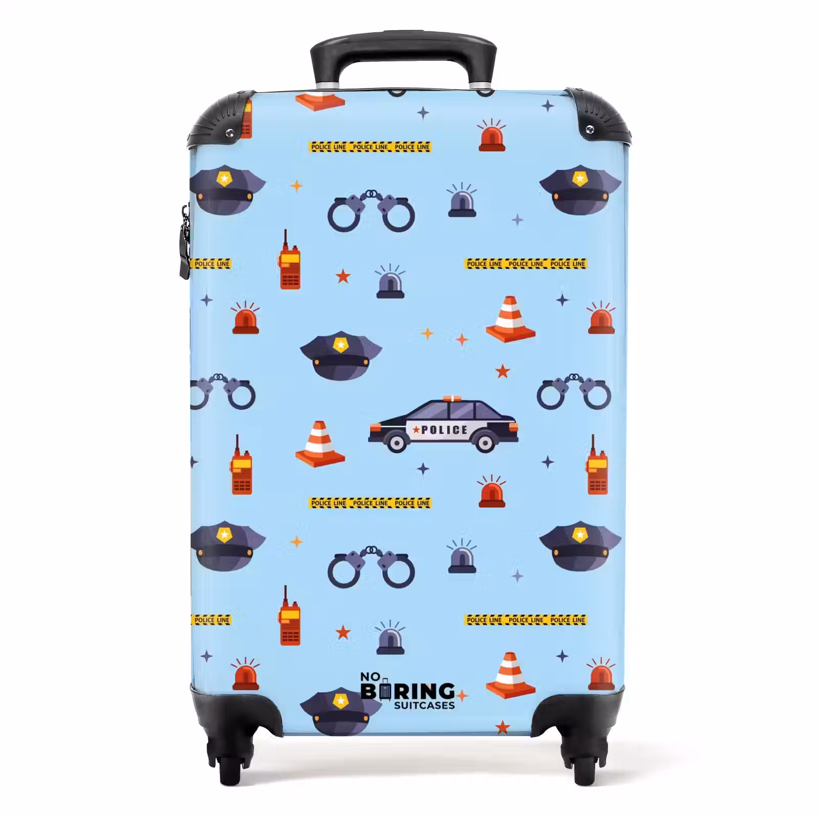 Suitcase - Police and security pattern on light blue — 1