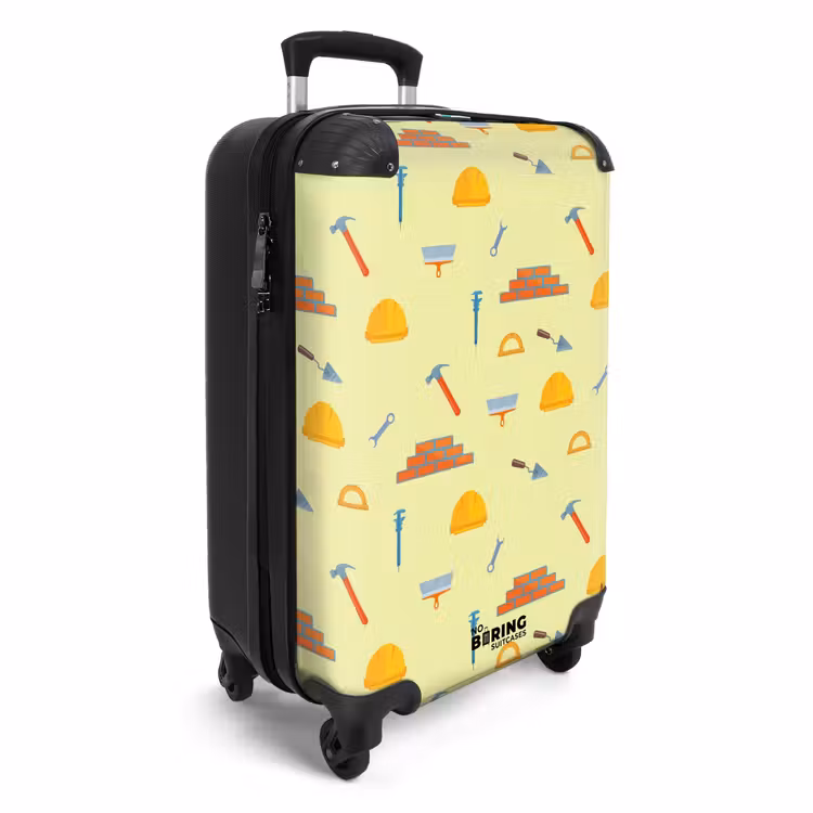 Suitcase - Construction tool pattern on light yellow background — 2