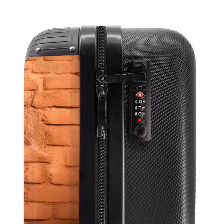 Suitcase - Dino with wide smile in brick wall — 6