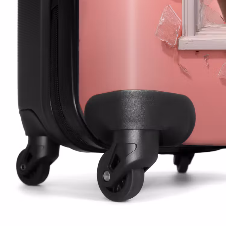 Suitcase - Elephant breaks through pink glass window — 7
