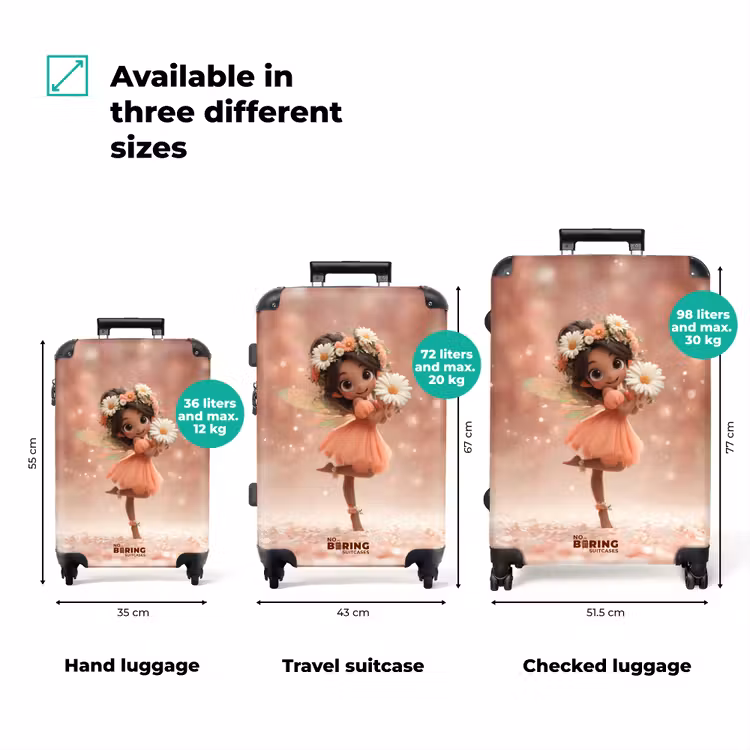 Suitcase - Fairy in an orange dress with a daisy — 3