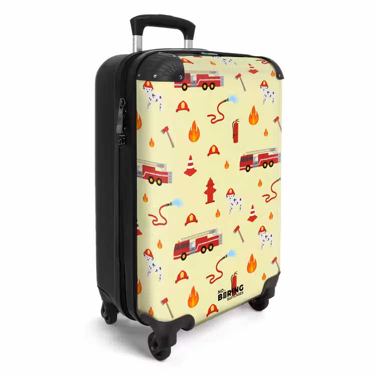 Suitcase - Fire department pattern with vehicles and flames — 2
