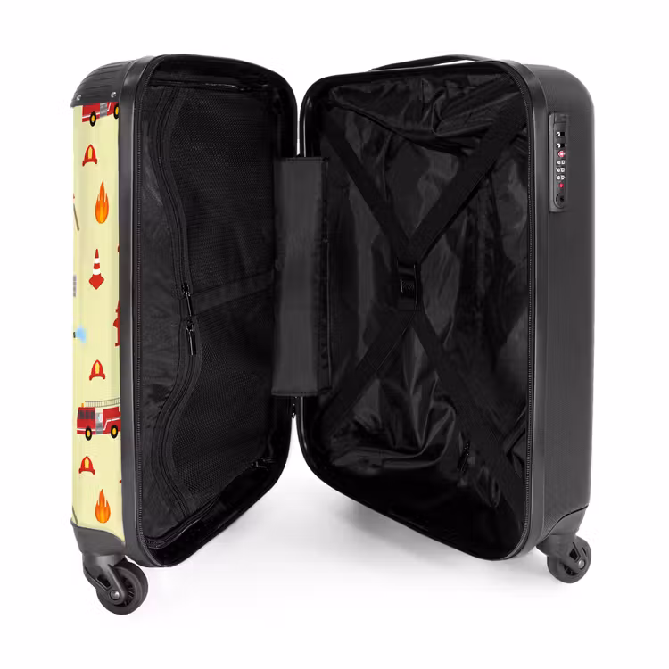Suitcase - Fire department pattern with vehicles and flames — 5