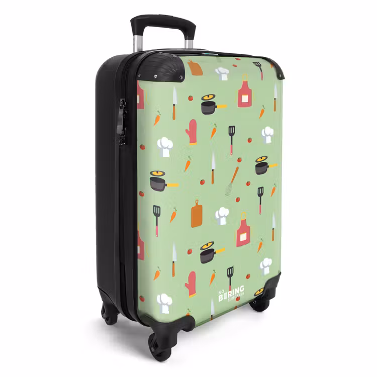Suitcase - Kitchen accessories and ingredients on light green — 2