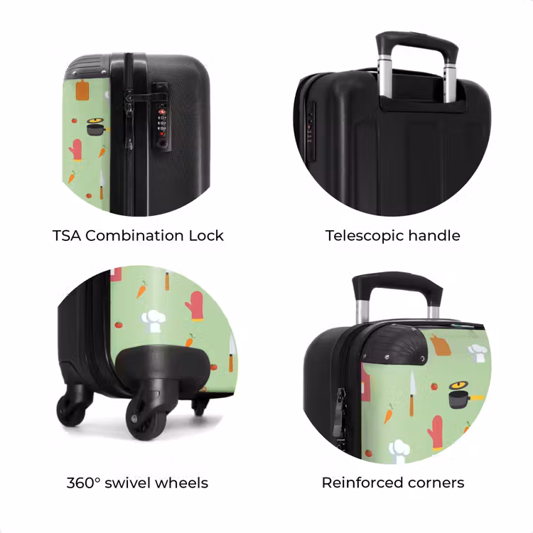 Suitcase - Kitchen accessories and ingredients on light green — 8