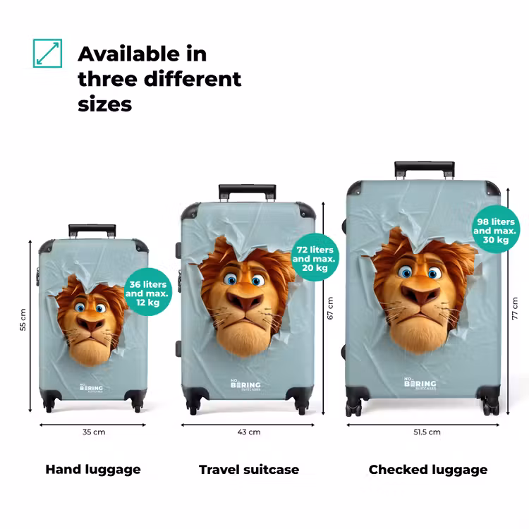 Suitcase - Lion with orange mane through plastic wall — 3