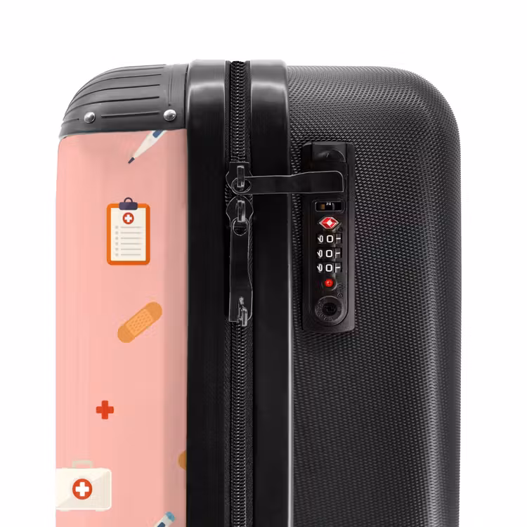 Suitcase - Medical symbols on pink background — 6
