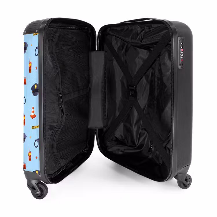 Suitcase - Police and security pattern on light blue — 5