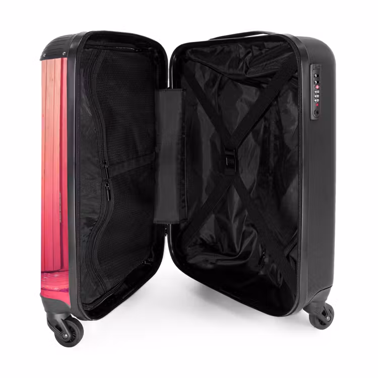 Suitcase - Unicorn with pink mane behind pink door — 5