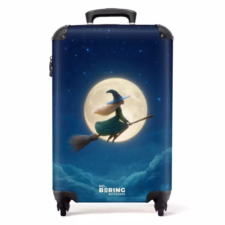 Suitcase - Witch on a broom in the night — 1