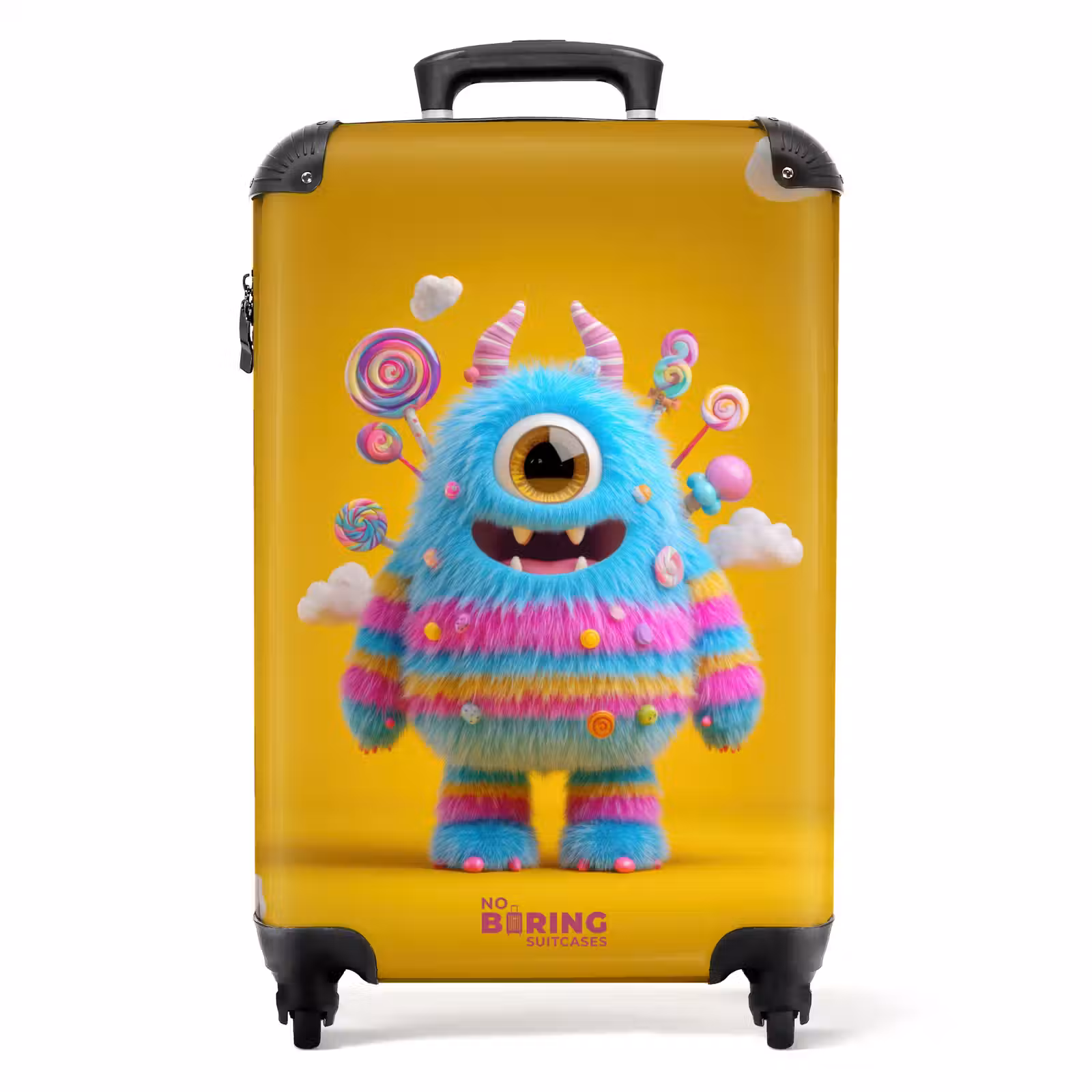 Suitcase - Candy monster on a yellow background — 1