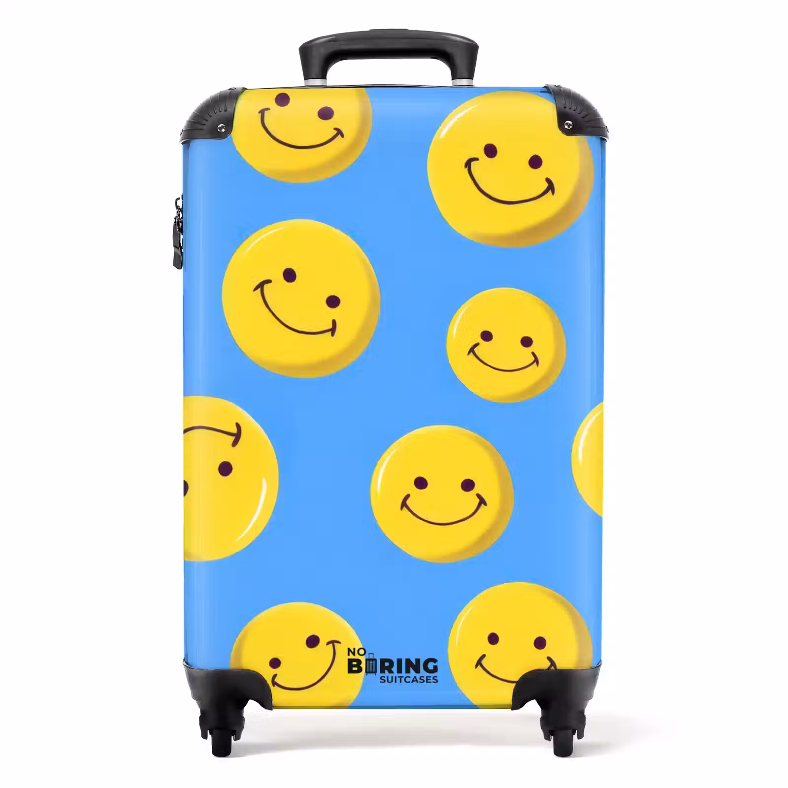 Suitcase - Smiley faces on a blue background — 1