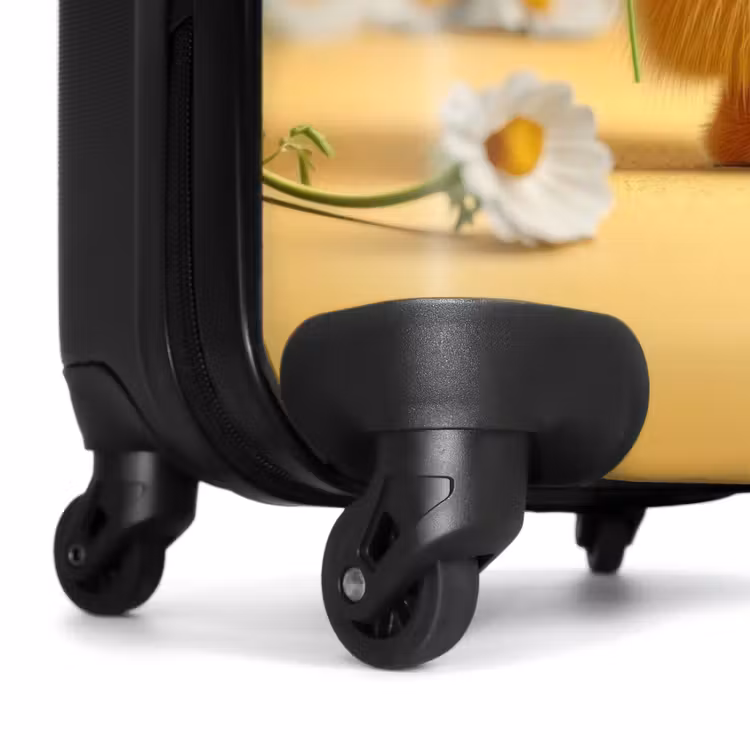 Suitcase - Cheerful fluffy monster with flower — 7