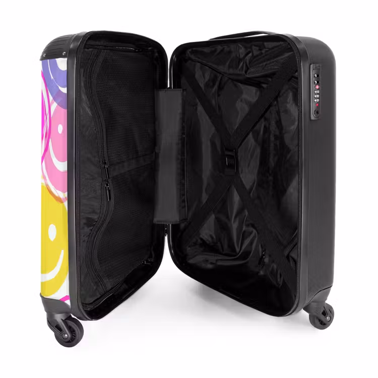 Suitcase - Colored smiley faces on a white background — 5