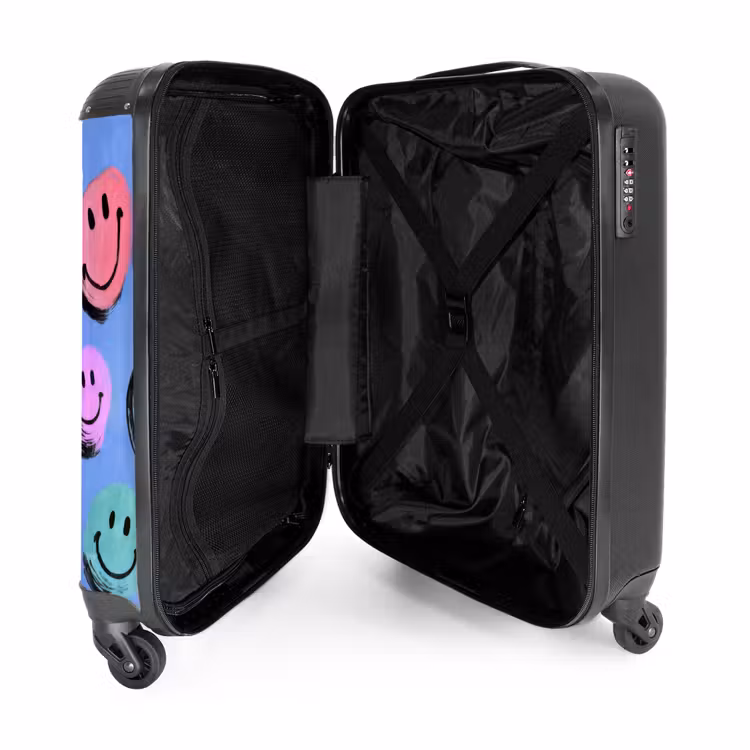 Suitcase - Colorful smiley faces on a blue background — 5