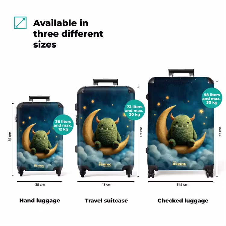 Suitcase - Green monster on the moon — 3