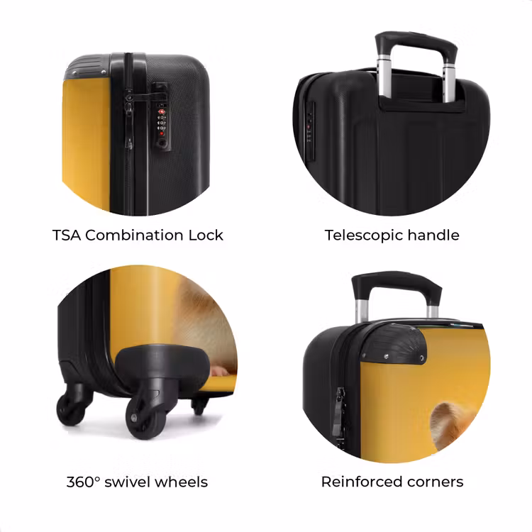 Suitcase - Hamster with a nut on a yellow background — 8