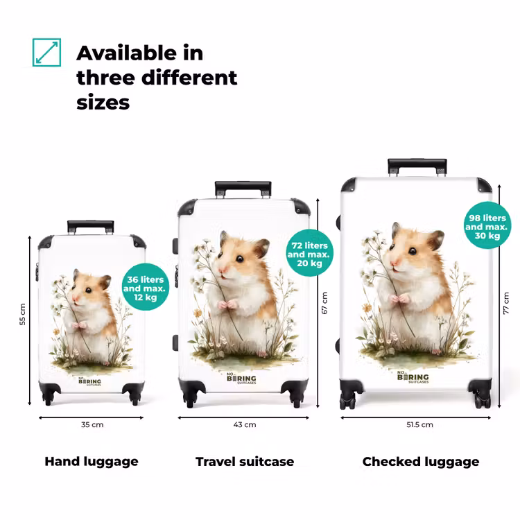 Suitcase - Hamster with flowers — 3