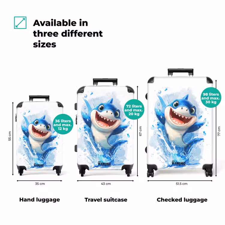 Suitcase - Merry animation shark out of the water — 3