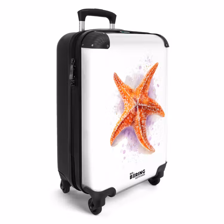 Suitcase - Orange starfish on a white background — 2