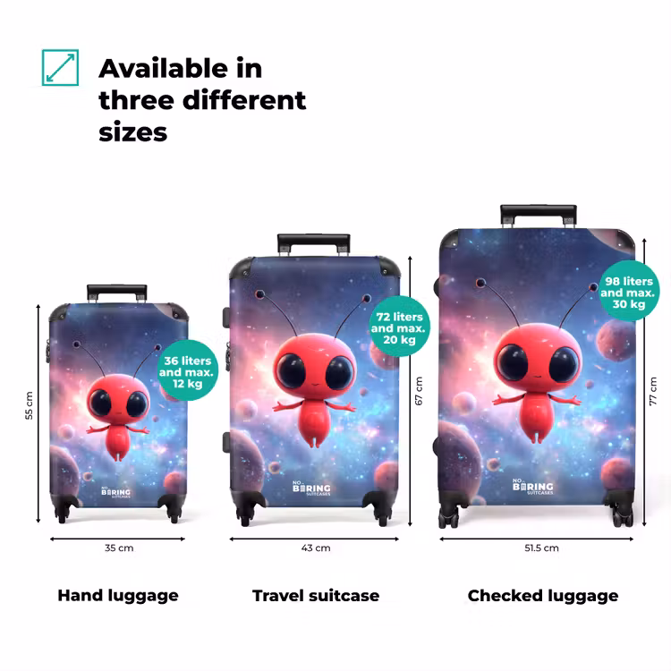 Suitcase - Pink alien among the planets — 3