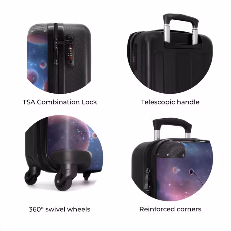 Suitcase - Pink alien among the planets — 8