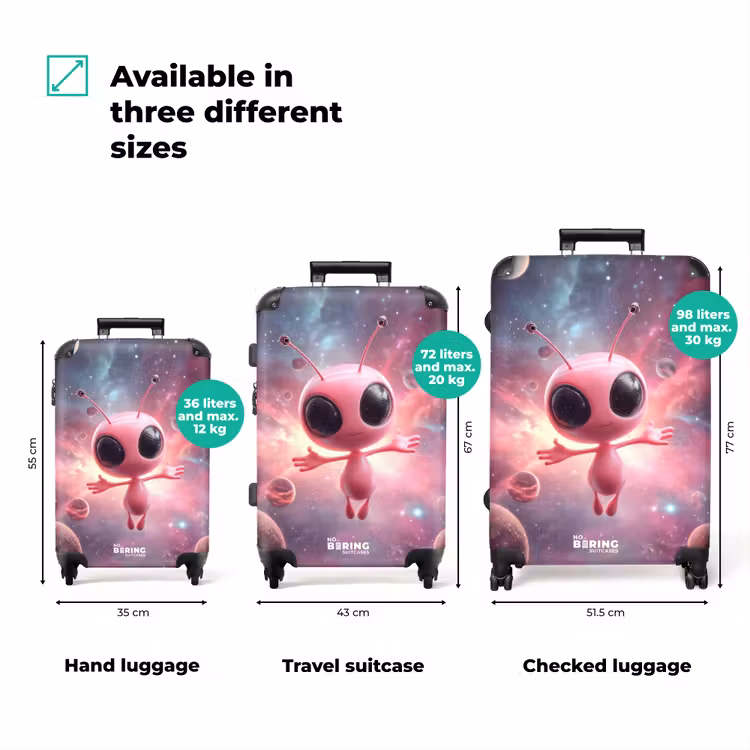 Suitcase - Pink alien in space — 3