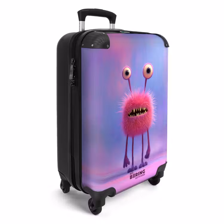 Suitcase - Pink monster on a pastel background — 2