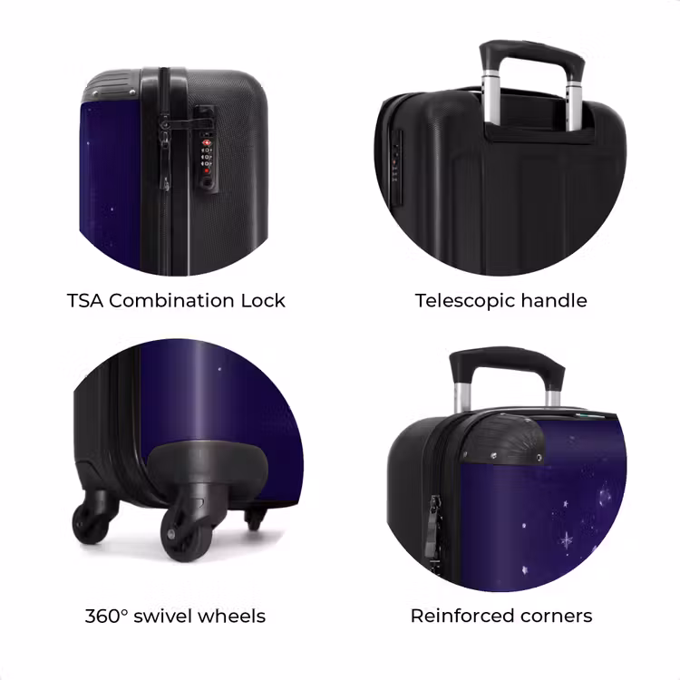 Suitcase - Purple monster in the starry sky — 8