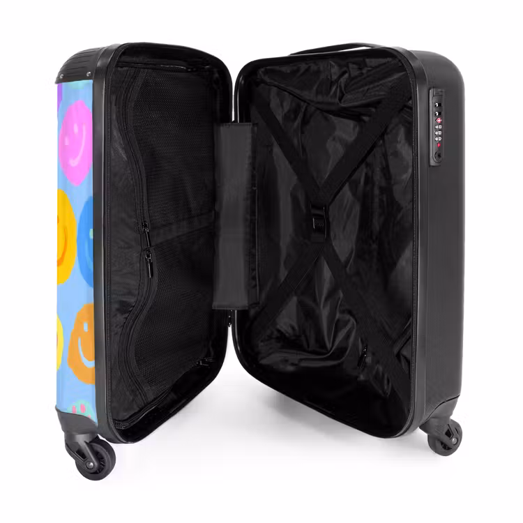 Suitcase - Rainbow smiley faces on a blue background — 5