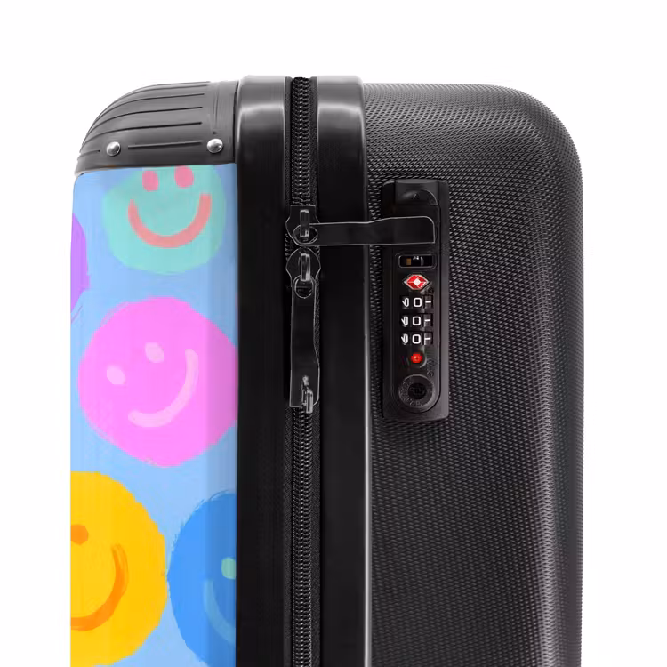 Suitcase - Rainbow smiley faces on a blue background — 6