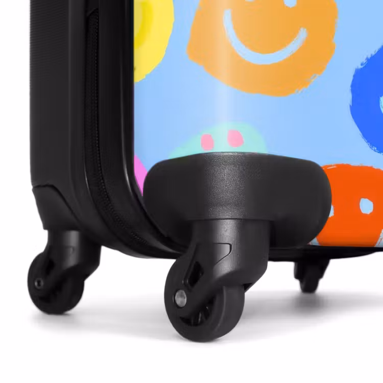 Suitcase - Rainbow smiley faces on a blue background — 7