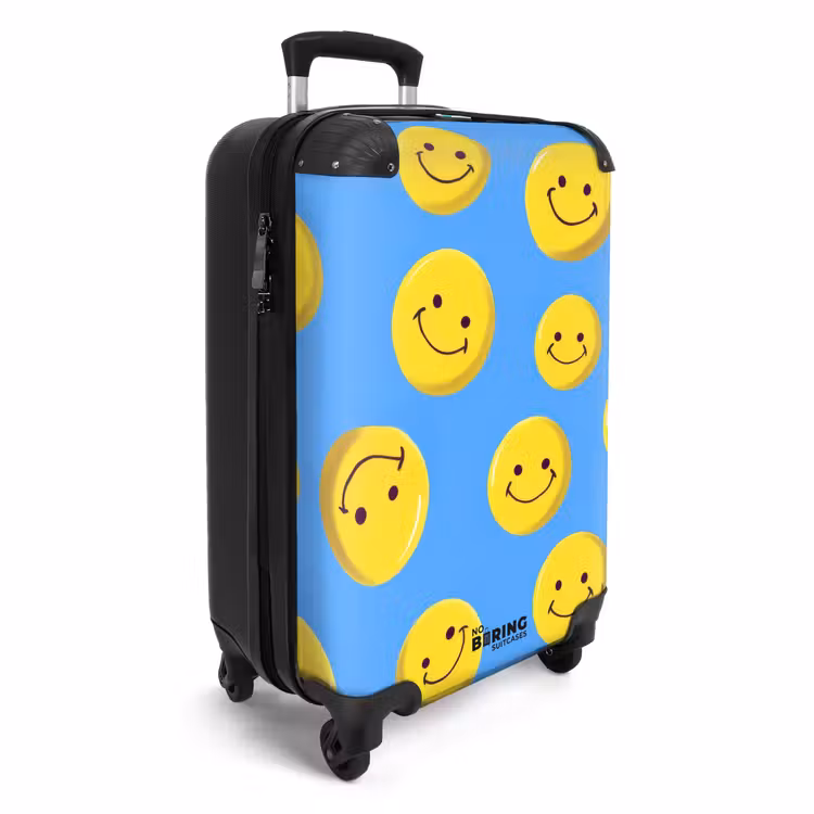 Suitcase - Smiley faces on a blue background — 2
