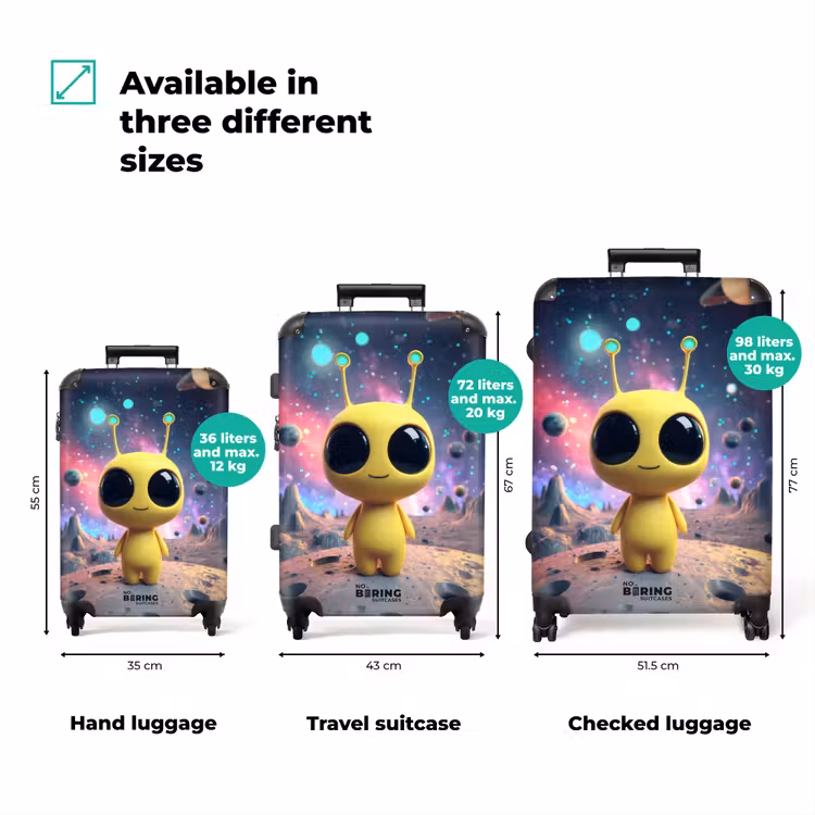 Suitcase - Yellow alien on a planet — 3