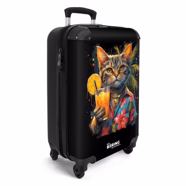 Suitcase - Cat in tropical street art style — 2