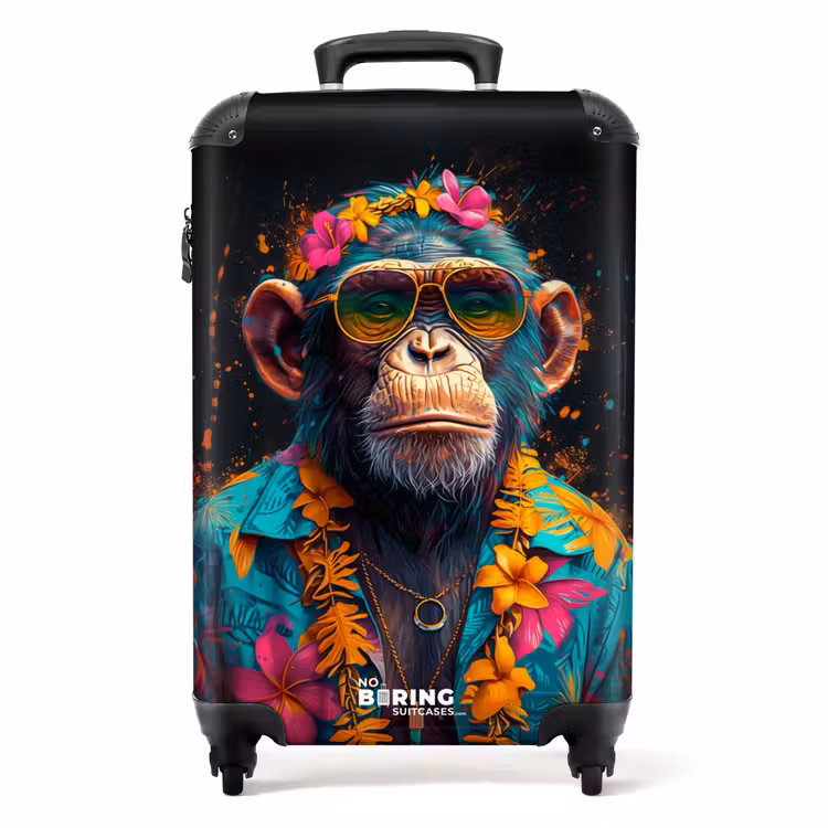 Suitcase - Chimpanzee with Hawaii blouse — 1